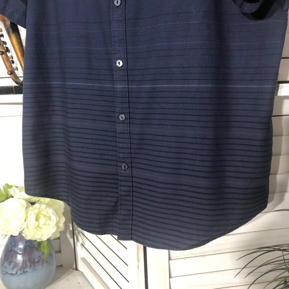 Calvin Klein Color Block Button Down Shirt Blue Large - Picture 5 of 6